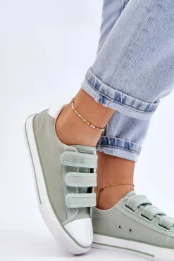 Best Big Star Shoes Klasyczne Materiałowe Tenisówki Na Rzepy Big Star LL274A202 Zielone