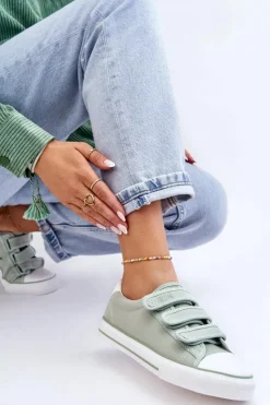 Best Big Star Shoes Klasyczne Materiałowe Tenisówki Na Rzepy Big Star LL274A202 Zielone