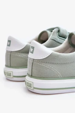 Best Big Star Shoes Klasyczne Materiałowe Tenisówki Na Rzepy Big Star LL274A202 Zielone