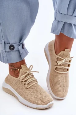 Discount Boto Klasyczne Materiałowe Wsuwane Sneakersy Beżowe Gusto