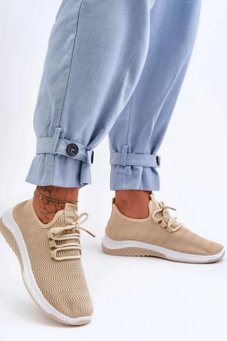 Discount Boto Klasyczne Materiałowe Wsuwane Sneakersy Beżowe Gusto