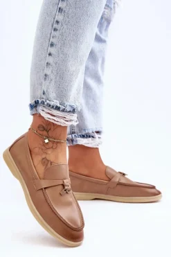 Outlet Boto Klasyczne Mokasyny Damskie Brązowe Cortez Brązowy