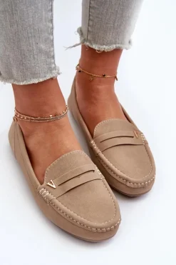 Boto Loafersy Damskie|Mokasyny Damskie Zamszowe*Klasyczne Mokasyny Damskie Beżowe Iramarie