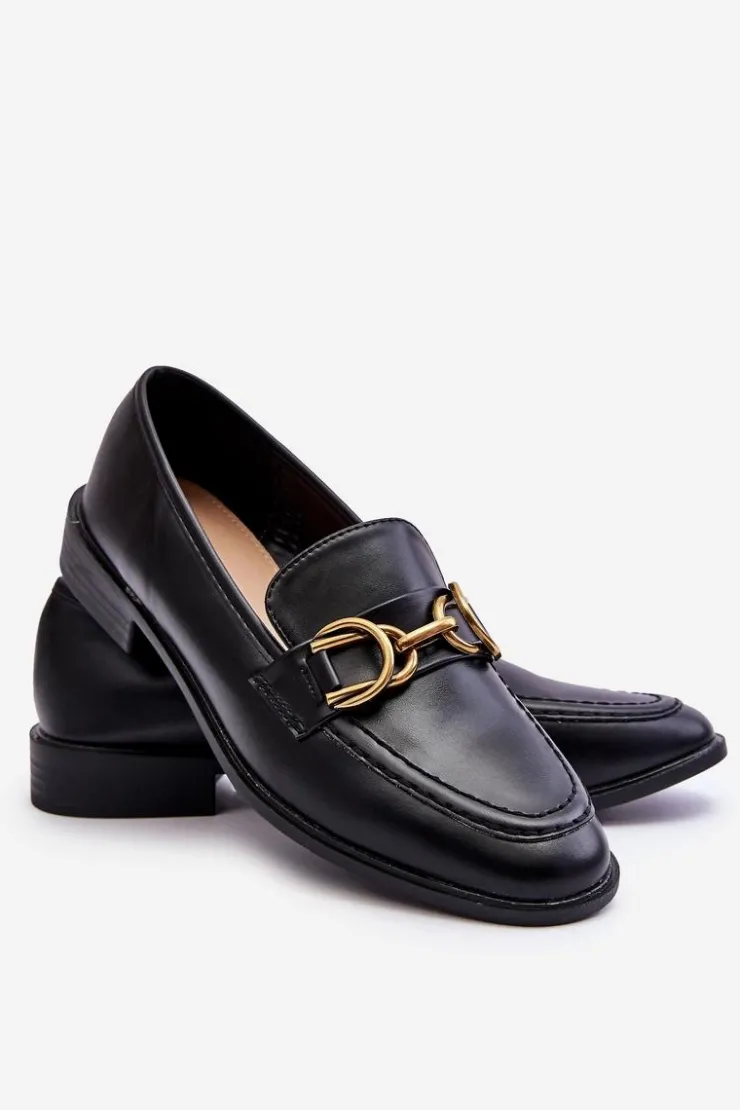 Damskie Boto Klasyczne Mokasyny Damskie Czarne Lorien