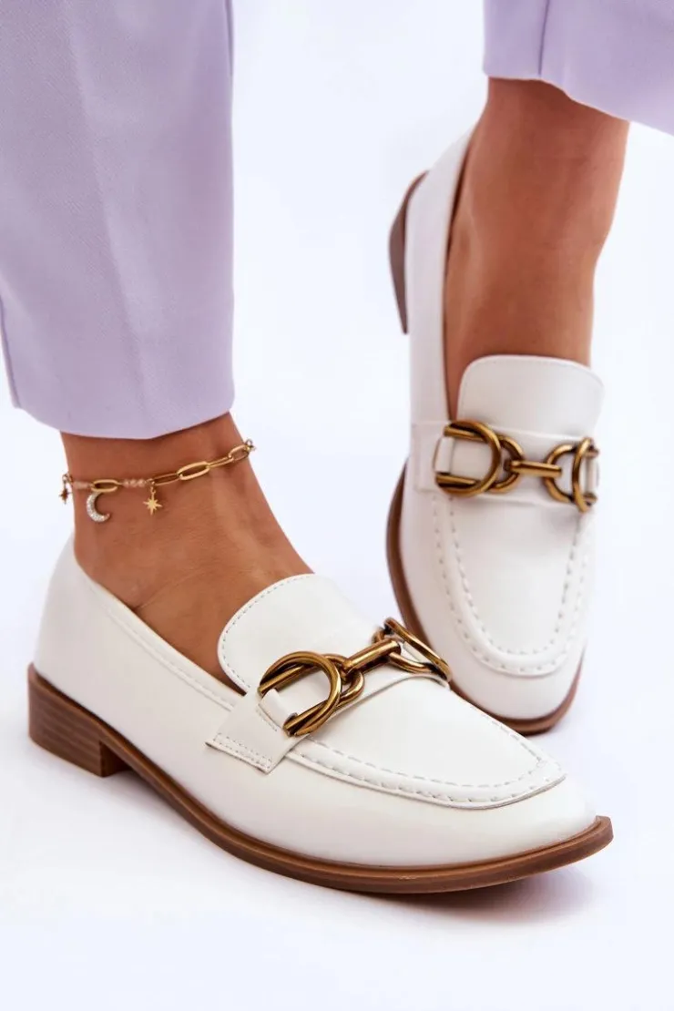 Boto Mokasyny Damskie Skórzane*Klasyczne Mokasyny Damskie Białe Lorien