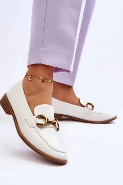 Boto Mokasyny Damskie Skórzane*Klasyczne Mokasyny Damskie Białe Lorien