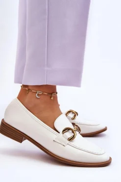 Boto Mokasyny Damskie Skórzane*Klasyczne Mokasyny Damskie Białe Lorien