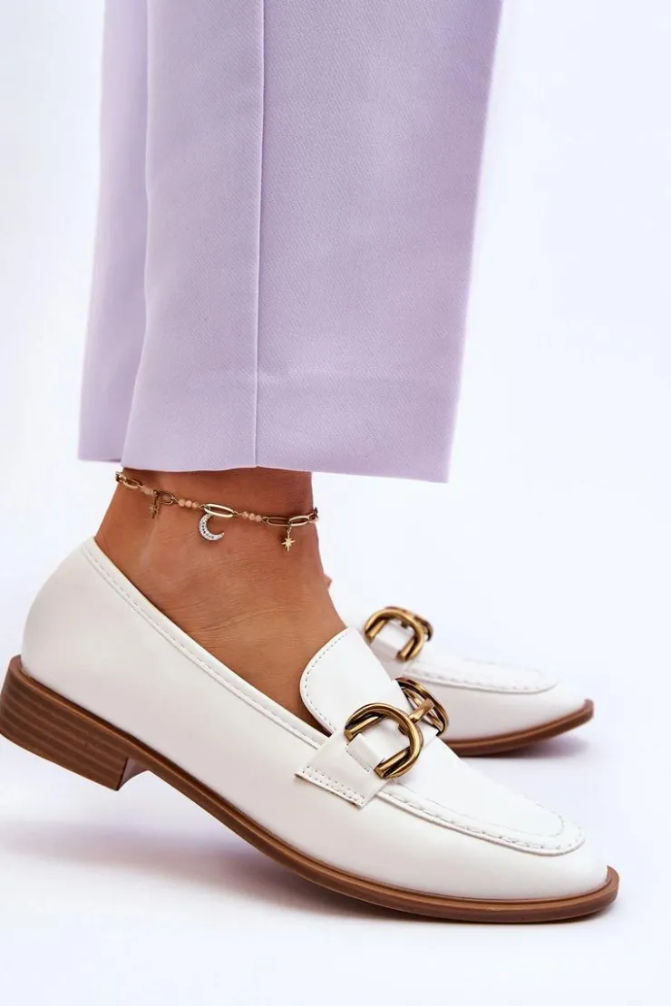 Boto Mokasyny Damskie Skórzane*Klasyczne Mokasyny Damskie Białe Lorien