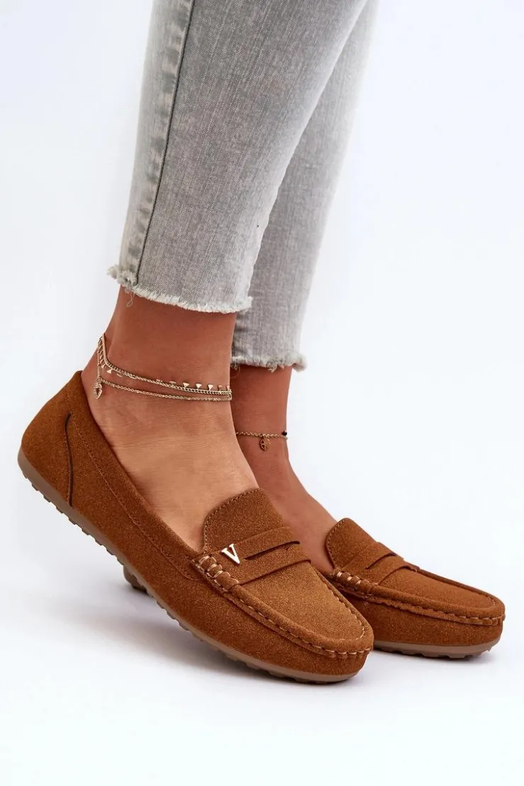 Sale Boto Klasyczne Mokasyny Damskie Camel Iramarie Brązowy
