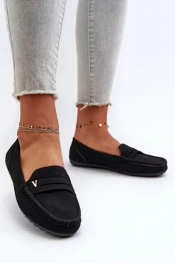 Boto Klasyczne Mokasyny Damskie Czarne Iramarie