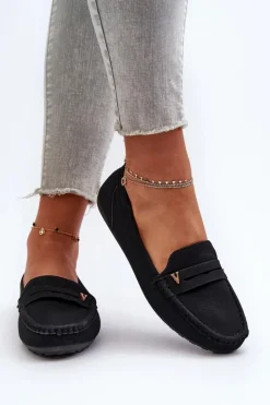 Boto Klasyczne Mokasyny Damskie Czarne Iramarie
