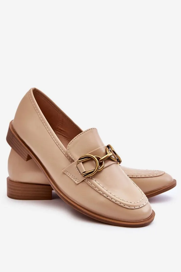 Damskie Boto Klasyczne Mokasyny Damskie Beżowe Lorien