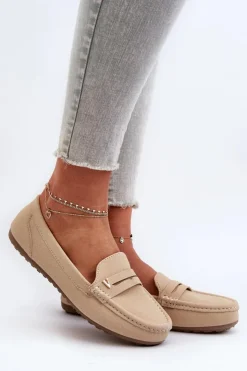 Damskie Boto Klasyczne Mokasyny Damskie Jasnobeżowe Iramarie