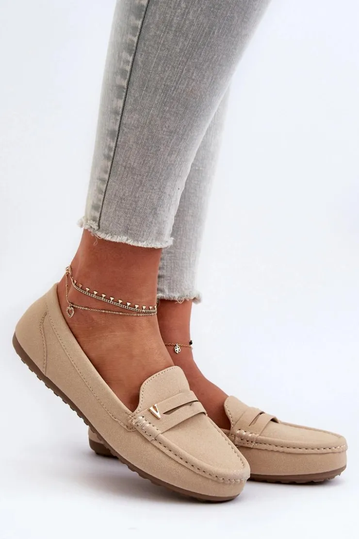 Damskie Boto Klasyczne Mokasyny Damskie Jasnobeżowe Iramarie