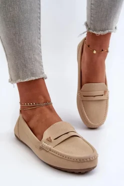 Damskie Boto Klasyczne Mokasyny Damskie Jasnobeżowe Iramarie