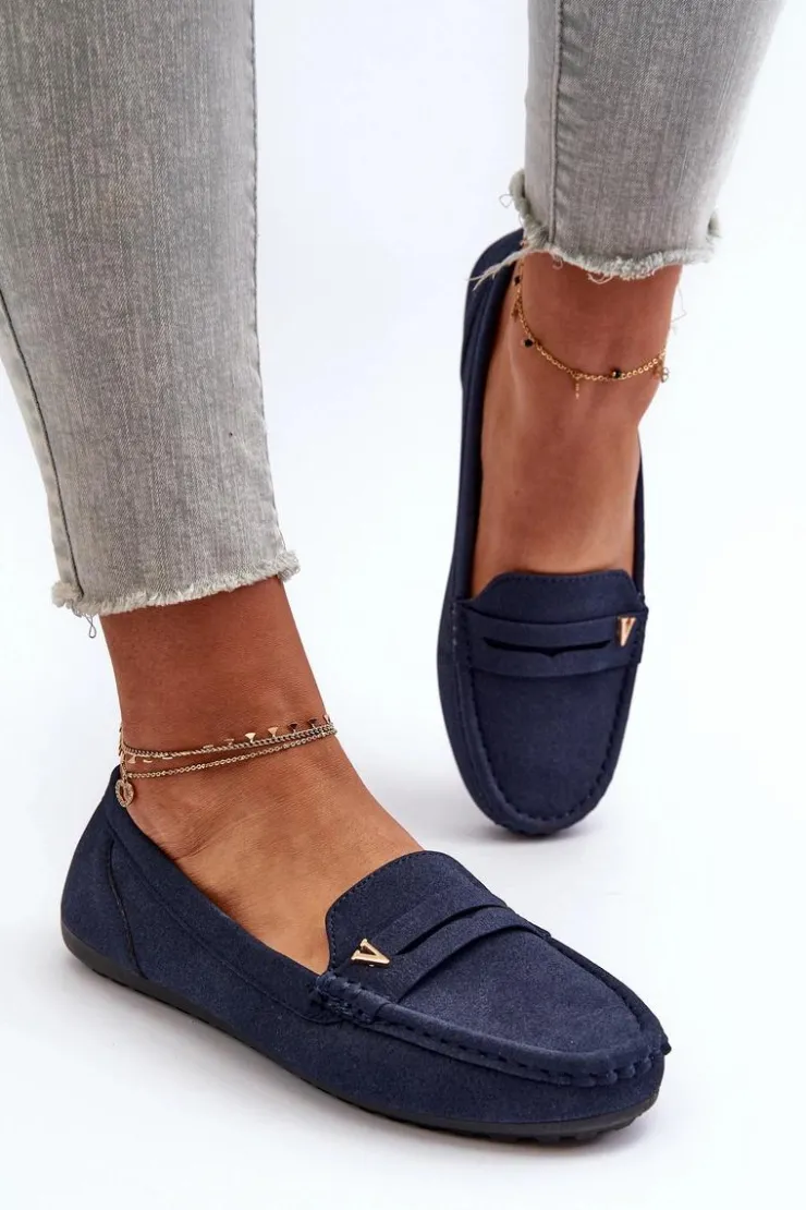 Damskie Boto Klasyczne Mokasyny Damskie Granatowe Iramarie