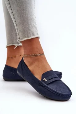 Damskie Boto Klasyczne Mokasyny Damskie Granatowe Iramarie