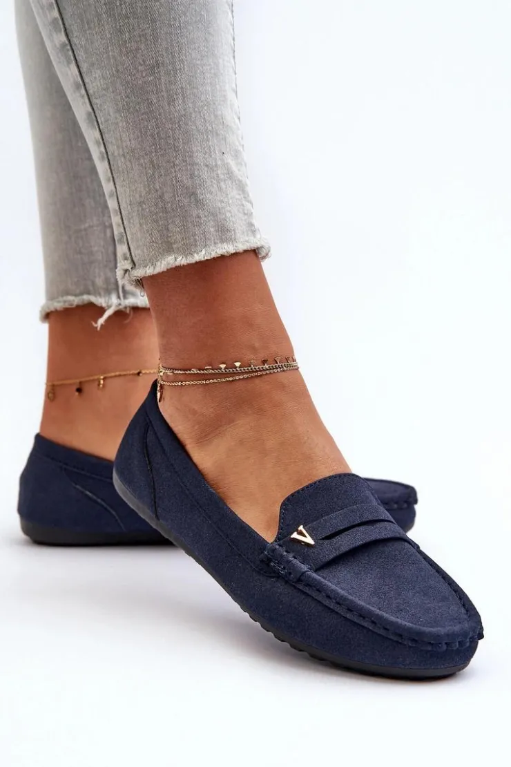 Damskie Boto Klasyczne Mokasyny Damskie Granatowe Iramarie