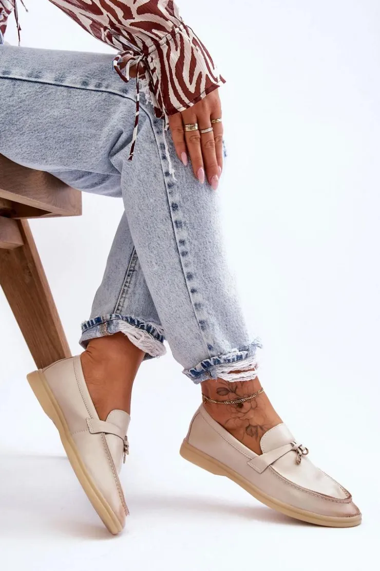 Damskie Boto Klasyczne Mokasyny Damskie Beżowe Cortez