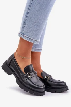 Best Boto Klasyczne Mokasyny Damskie Z Eko Skóry Czarne Savethira