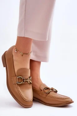 New Boto Klasyczne Mokasyny Damskie Brązowe Lorien