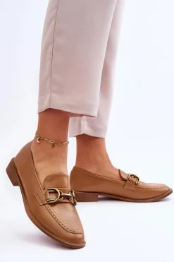 New Boto Klasyczne Mokasyny Damskie Brązowe Lorien