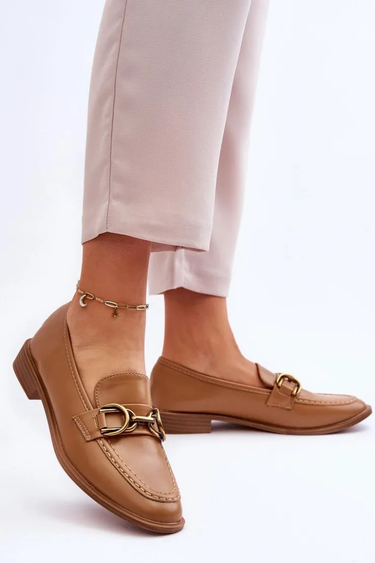 New Boto Klasyczne Mokasyny Damskie Brązowe Lorien