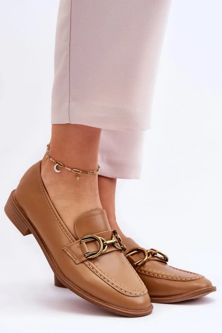 New Boto Klasyczne Mokasyny Damskie Brązowe Lorien