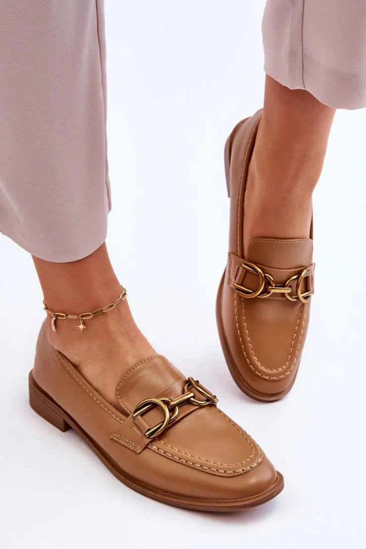 New Boto Klasyczne Mokasyny Damskie Brązowe Lorien