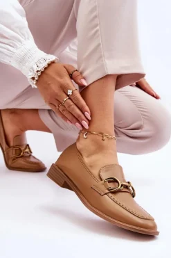 New Boto Klasyczne Mokasyny Damskie Brązowe Lorien