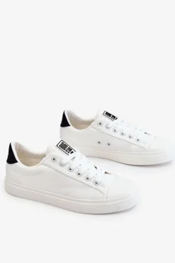 Big Star Shoes Trampki Damskie Big Star|Trampki Damskie Niskie*Klasyczne Niskie Trampki Big Star LL274091 Białe