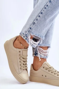 Best Big Star Shoes Klasyczne Niskie Trampki Big Star LL274094 Beżowe