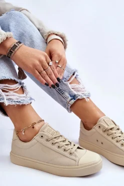 Best Big Star Shoes Klasyczne Niskie Trampki Big Star LL274094 Beżowe