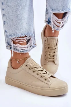 Best Big Star Shoes Klasyczne Niskie Trampki Big Star LL274094 Beżowe