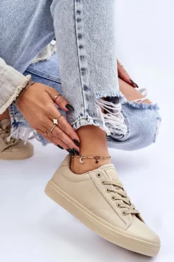 Best Big Star Shoes Klasyczne Niskie Trampki Big Star LL274094 Beżowe