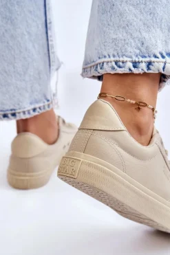 Best Big Star Shoes Klasyczne Niskie Trampki Big Star LL274094 Beżowe