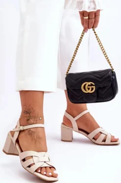 Boto Sandały Na Obcasie*Klasyczne Sandałki Na Obcasie Beżowe Misty