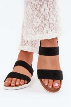 Damskie Boto Klasyczne Sandały Damskie Wsuwane Czarne Felira