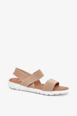 Boto Sandały Płaskie*Klasyczne Sandały Damskie Wsuwane Beżowe Felira