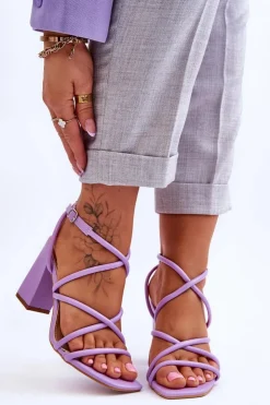 Damskie Boto Klasyczne Sandały Na Obcasie Fioletowe Lucetta