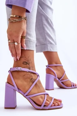 Damskie Boto Klasyczne Sandały Na Obcasie Fioletowe Lucetta