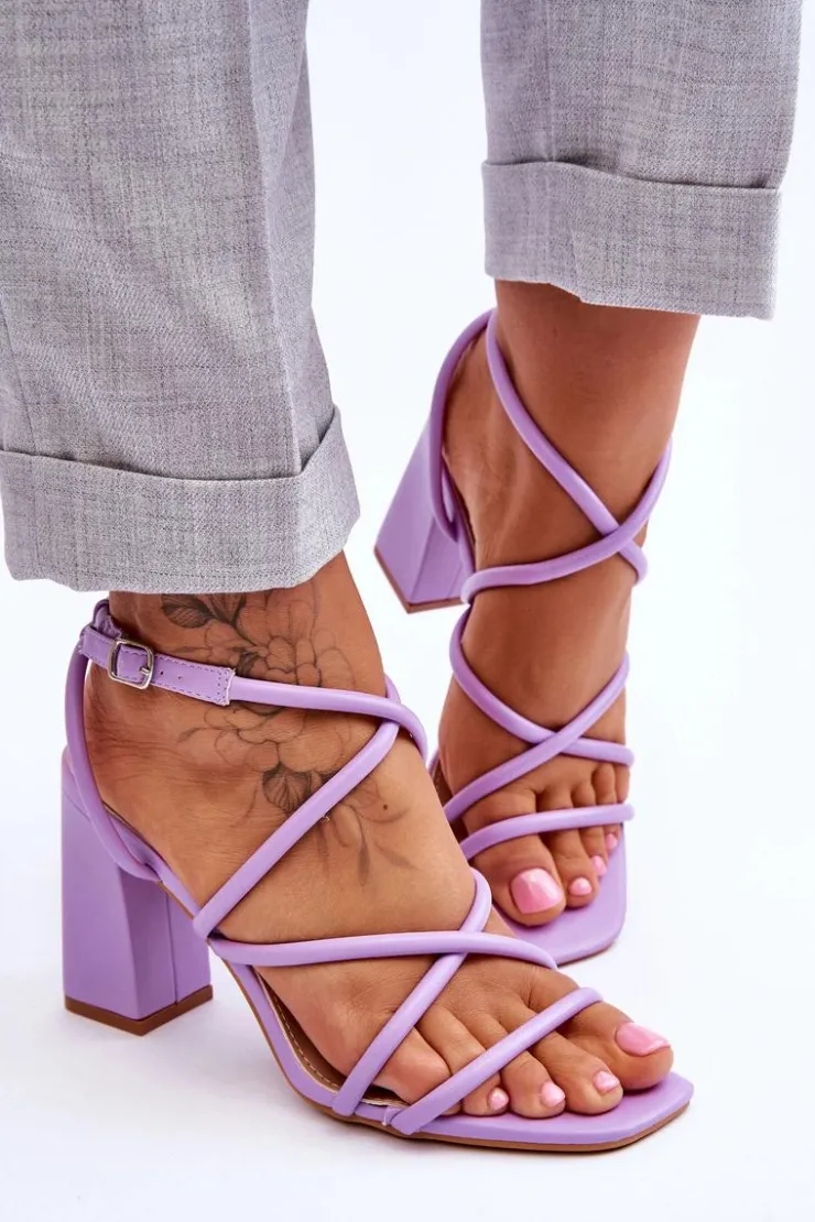 Damskie Boto Klasyczne Sandały Na Obcasie Fioletowe Lucetta