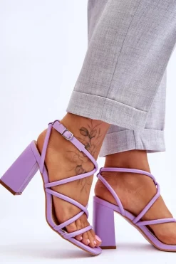 Damskie Boto Klasyczne Sandały Na Obcasie Fioletowe Lucetta