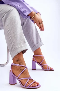 Damskie Boto Klasyczne Sandały Na Obcasie Fioletowe Lucetta