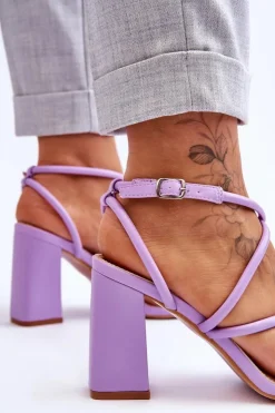 Damskie Boto Klasyczne Sandały Na Obcasie Fioletowe Lucetta