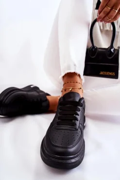 New Boto Klasyczne Skórzane Buty Sportowe Czarne Jennys