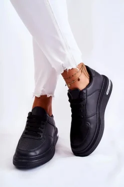 New Boto Klasyczne Skórzane Buty Sportowe Czarne Jennys