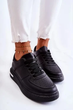 New Boto Klasyczne Skórzane Buty Sportowe Czarne Jennys