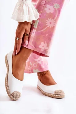 Boto Czarne Espadryle*Klasyczne Skórzane Damskie Espadryle Białe Calabria