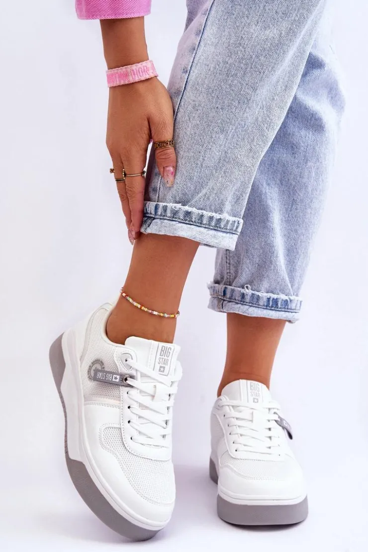 Big Star Shoes Klasyczne Sneakersy Memory Foam System Big Star LL274A024 Białe